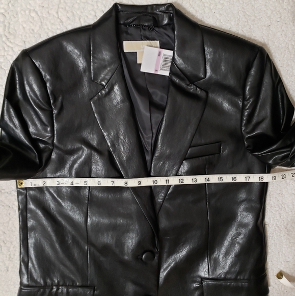 Michael Michael Kors Mensy Faux Leather Blazer - Picture 4 of 13